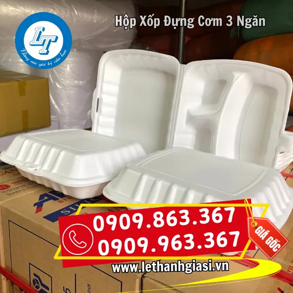 HỘP XỐP ĐỰNG CƠM 3 NGĂN