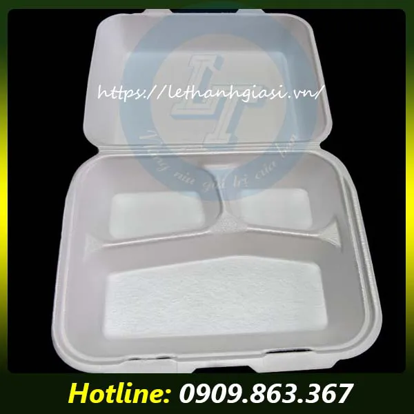 HỘP XỐP ĐỰNG CƠM 3 NGĂN HÌNH VUÔNG