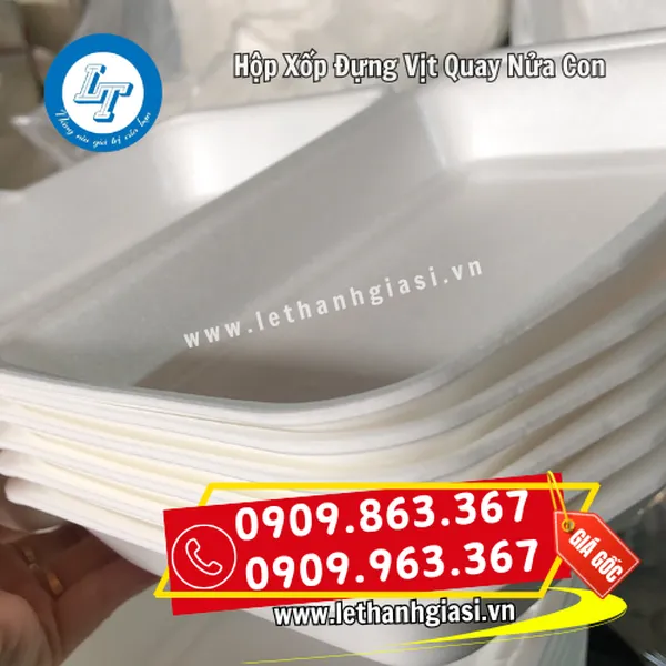 HỘP XỐP ĐỰNG VỊT QUAY NỬA CON