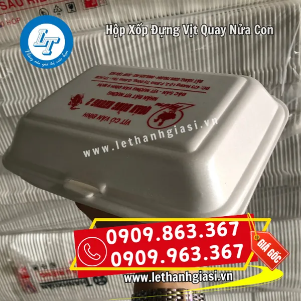 HỘP XỐP ĐỰNG VỊT QUAY NỬA CON