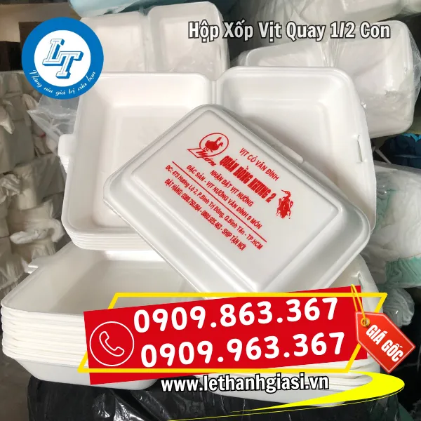 HỘP XỐP ĐỰNG VỊT QUAY NỬA CON