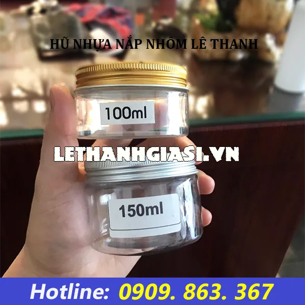 HŨ NHỰA PET NẮP NHÔM 100ML