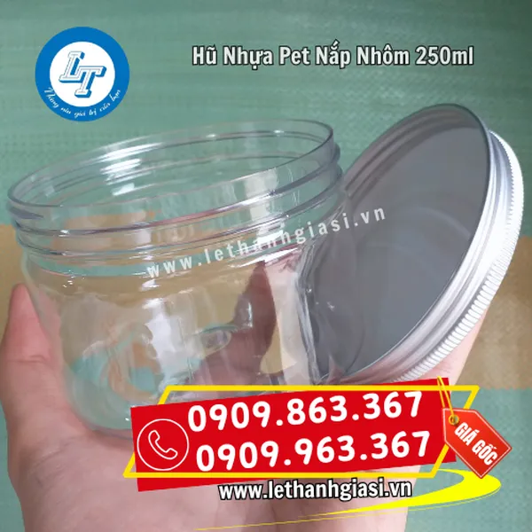 HŨ NHỰA PET NẮP NHÔM 250ML