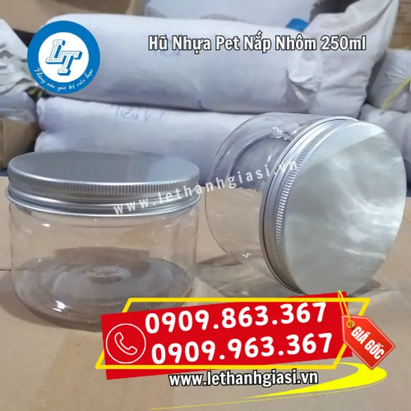 HŨ NHỰA PET NẮP NHÔM 250ML