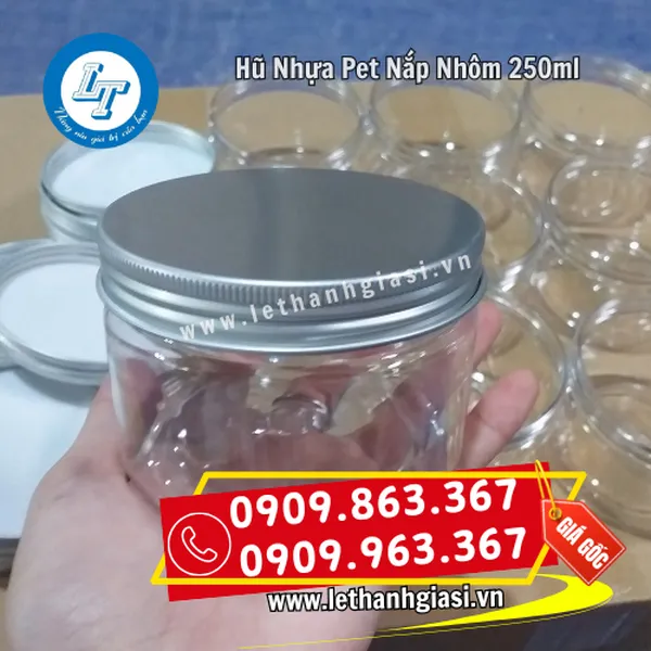 HŨ NHỰA PET NẮP NHÔM 250ML