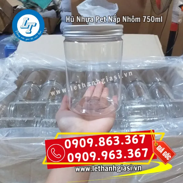 HŨ NHỰA PET NẮP NHÔM 750ML