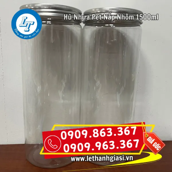 HŨ NHỰA PET NẮP NHÔM 1500ML