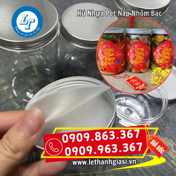 HŨ NHỰA PET NẮP NHÔM BẠC