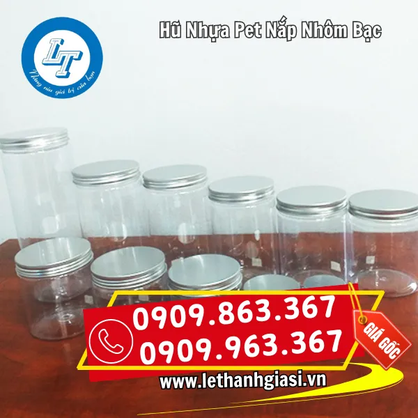 HŨ NHỰA PET NẮP NHÔM BẠC