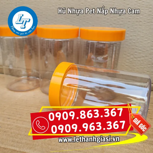 HŨ NHỰA PET NẮP NHỰA CAM