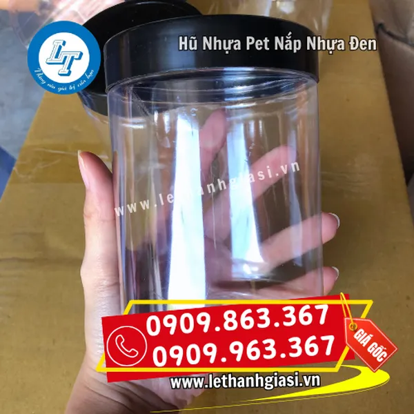 HŨ NHỰA PET NẮP NHỰA ĐEN