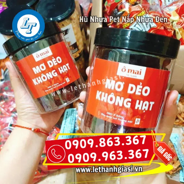 HŨ NHỰA PET NẮP NHỰA ĐEN