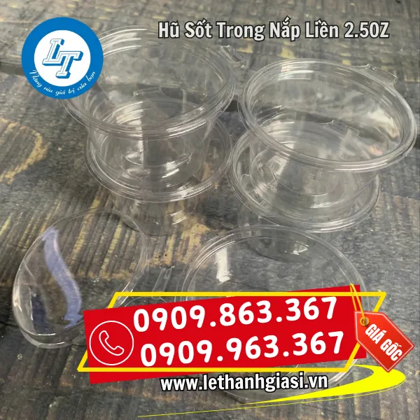 HŨ NHỰA ĐỰNG SỐT NẮP LIỀN 2.5OZ