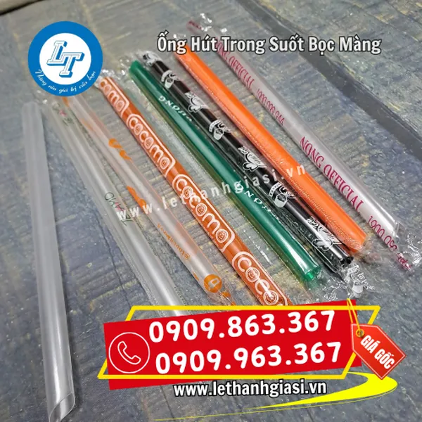 ỐNG HÚT TRÀ SỮA TRONG SUỐT BỌC MÀNG