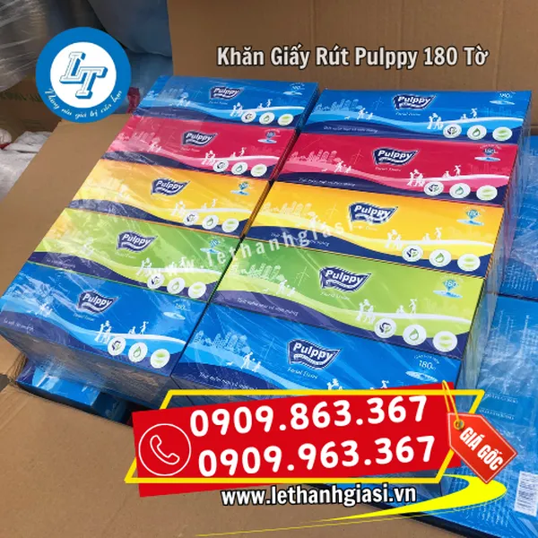 KHĂN GIẤY RÚT PULPPY 180 TỜ