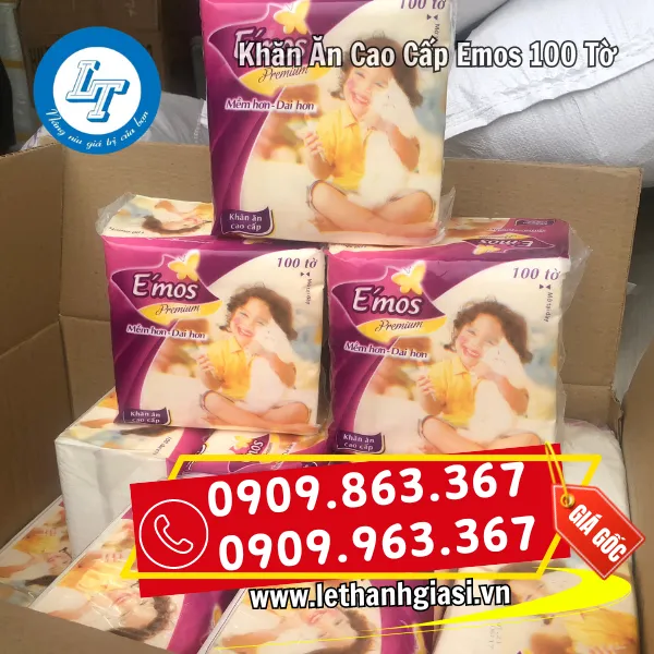 KHĂN ĂN CAO CẤP E'MOS 100 TỜ