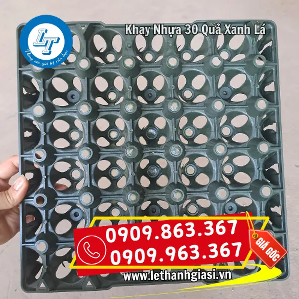 KHAY NHỰA ĐỰNG TRỨNG 30 QUẢ MÀU XANH LÁ