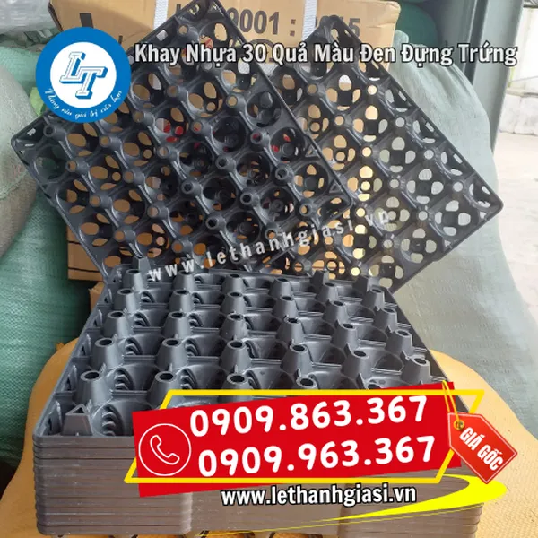 KHAY NHỰA 30 QUẢ MÀU ĐEN ĐỰNG TRỨNG