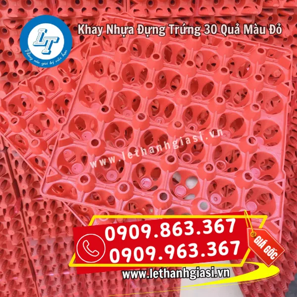 KHAY NHỰA ĐỰNG TRỨNG 30 QUẢ MÀU ĐỎ