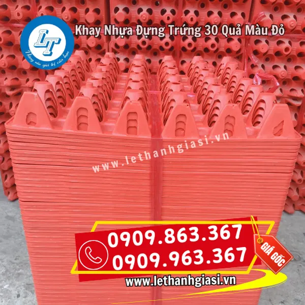 KHAY NHỰA ĐỰNG TRỨNG 30 QUẢ MÀU ĐỎ
