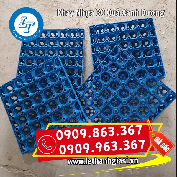 KHAY NHỰA 30 TRỨNG MÀU XANH DƯƠNG