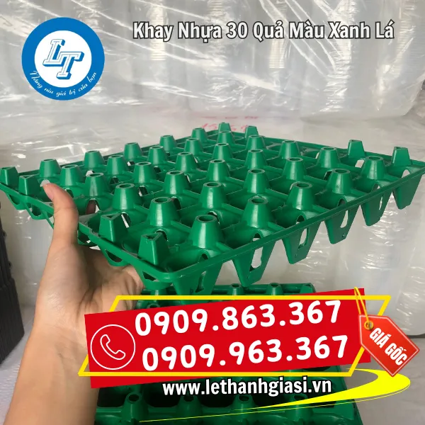 KHAY NHỰA ĐỰNG TRỨNG 30 QUẢ MÀU XANH LÁ