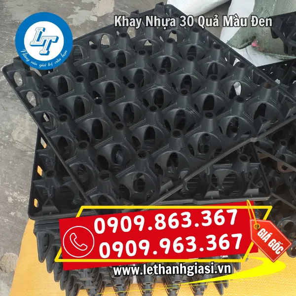 KHAY NHỰA 30 QUẢ MÀU ĐEN ĐỰNG TRỨNG