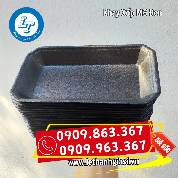 KHAY XỐP M6 ĐEN ĐỰNG SUSHI