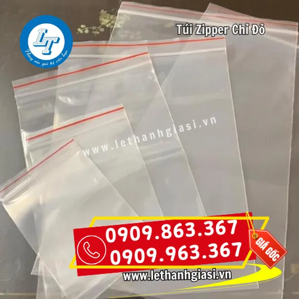 TÚI ZIPPER CHỈ ĐỎ