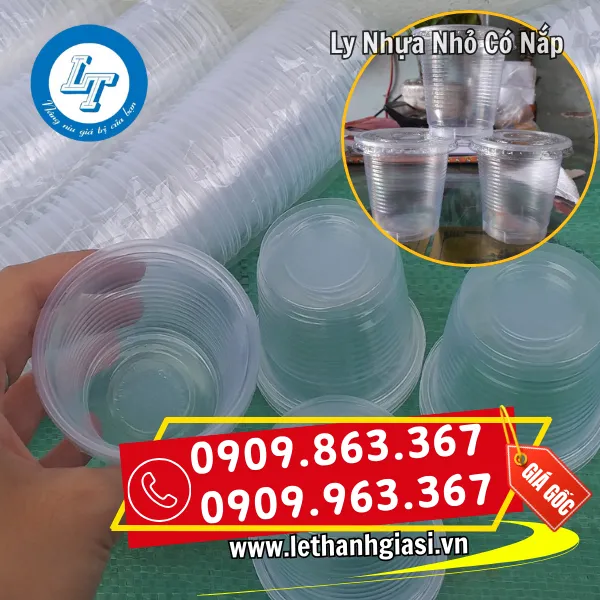 LY NHỰA PP SIZE NHỎ  220 ML CÓ NẮP