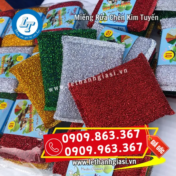 MIẾNG RỬA CHÉN KIM TUYẾN