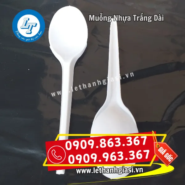 MUỖNG NHỰA TRẮNG DÀI