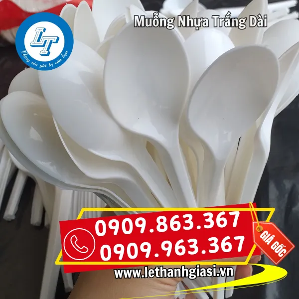 MUỖNG NHỰA TRẮNG DÀI