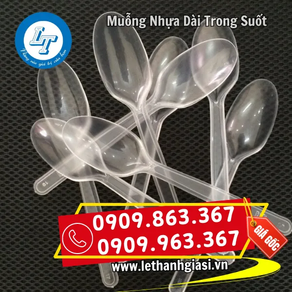 MUỖNG NHỰA CÁN DÀI TRONG SUỐT