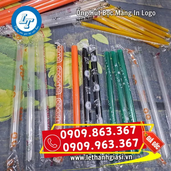 ỐNG HÚT BỌC MÀNG IN LOGO