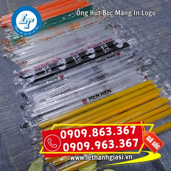ỐNG HÚT BỌC MÀNG IN LOGO