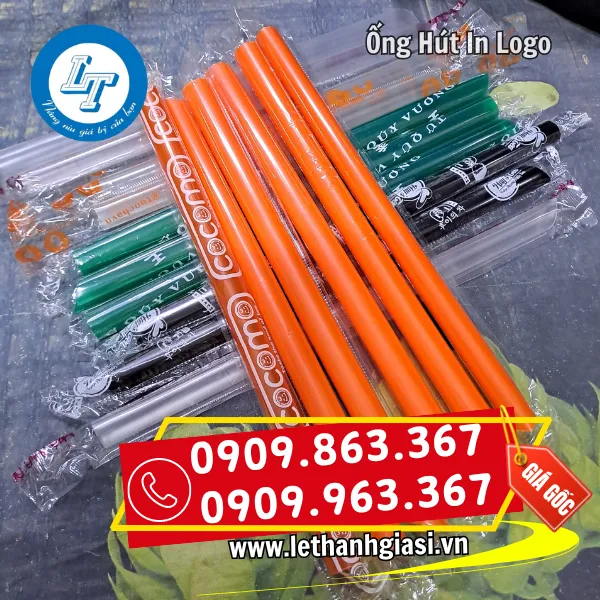 ỐNG HÚT BỌC MÀNG IN LOGO