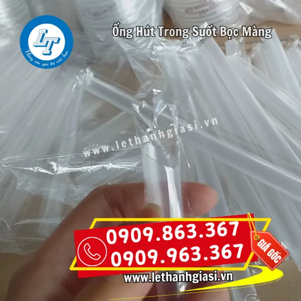 ỐNG HÚT TRÀ SỮA TRONG SUỐT BỌC MÀNG