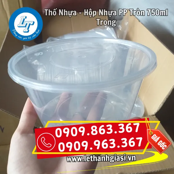 THỐ NHỰA - HỘP NHỰA PP TRÒN 750ML