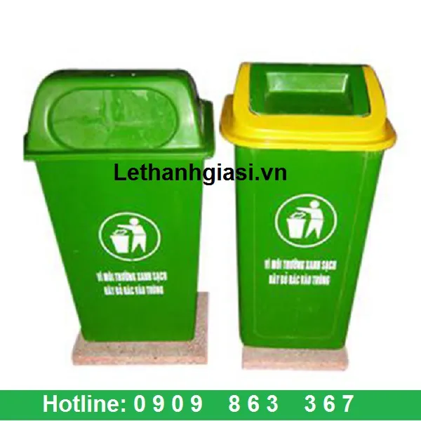 THÙNG RÁC CÔNG CỘNG -NẮP LẬT-NẮP ĐẨY
