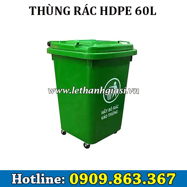 THÙNG RÁC HDPE 60 LÍT