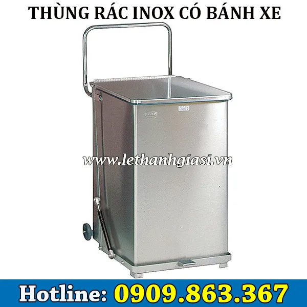 THÙNG RÁC INOX BÁNH XE