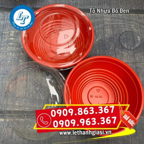 TÔ NHỰA ĐỎ ĐEN