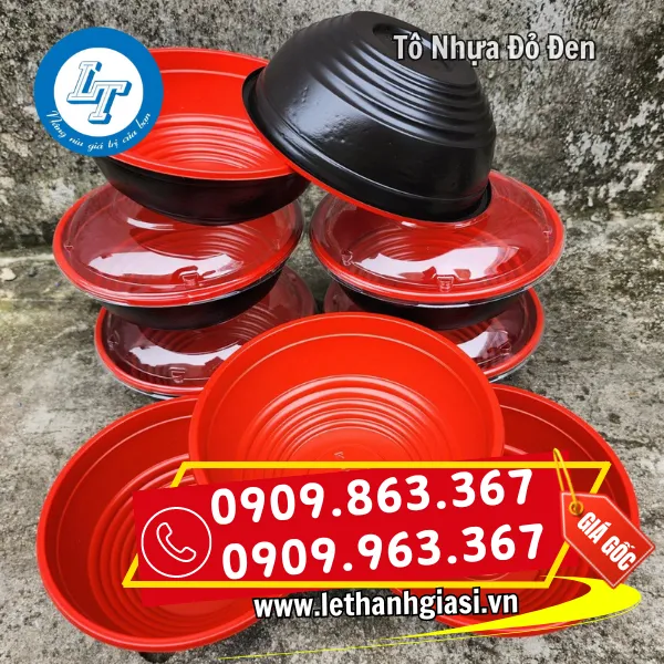 TÔ NHỰA ĐỎ ĐEN