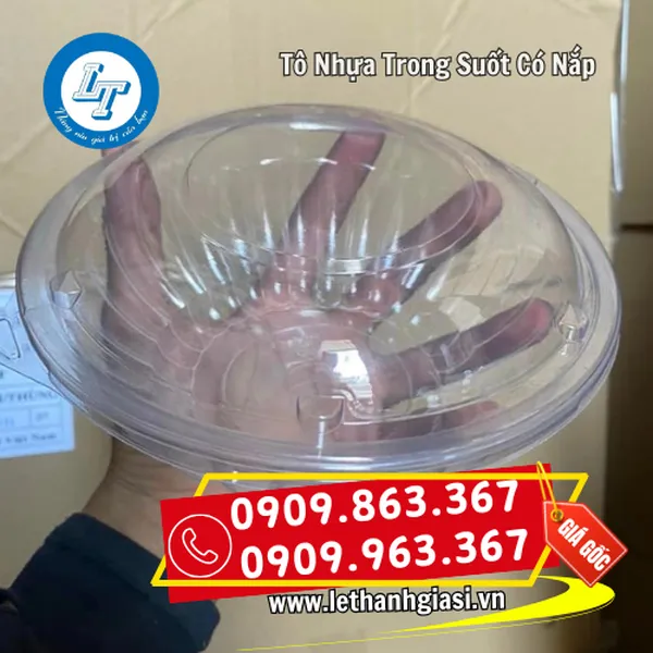 TÔ NHỰA TRONG SUỐT CÓ NẮP