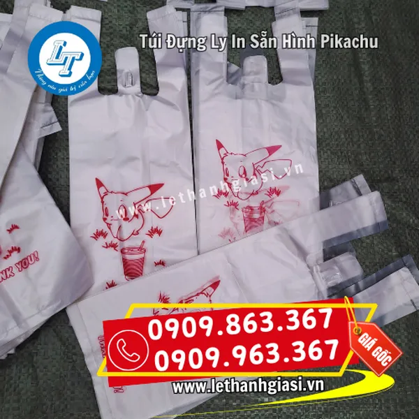 TÚI ĐỰNG LY IN SẴN HÌNH PIKACHU