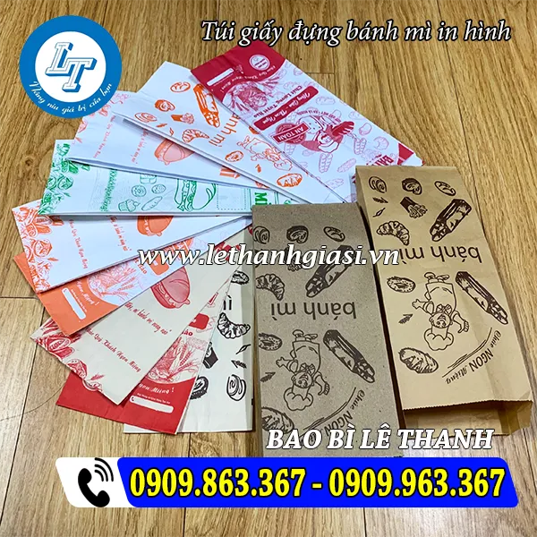 TÚI GIẤY ĐỰNG BÁNH MÌ IN HÌNH