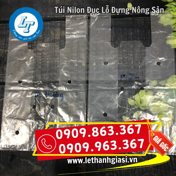 TÚI NILON ĐỤC LỖ ĐỰNG NÔNG SẢN
