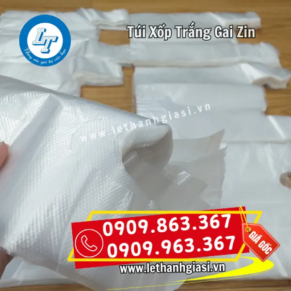 TÚI XỐP TRẮNG GAI ZIN