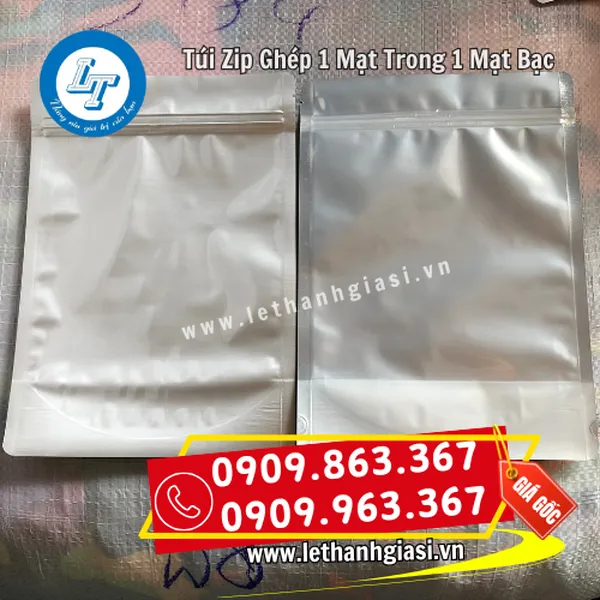 TÚI ZIP GHÉP 1 MẶT TRONG 1 MẶT BẠC